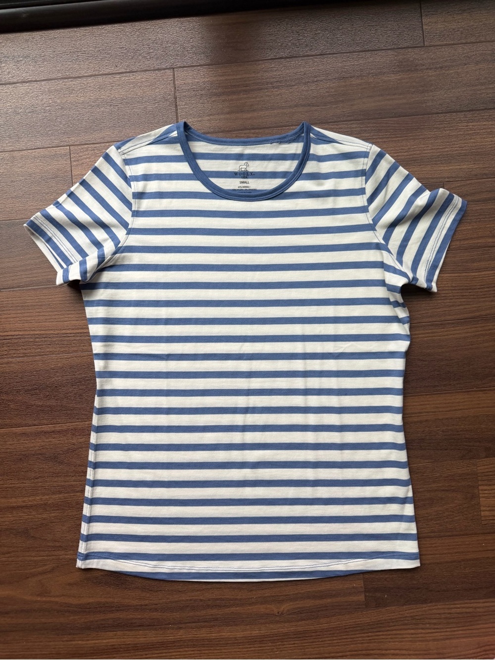 Striped Blue & White Crewneck Women's Liza Woolx T